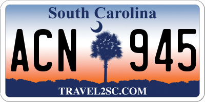 SC license plate ACN945