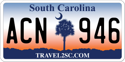 SC license plate ACN946