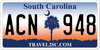 SC license plate ACN948
