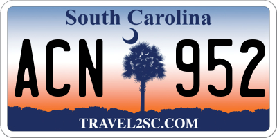 SC license plate ACN952