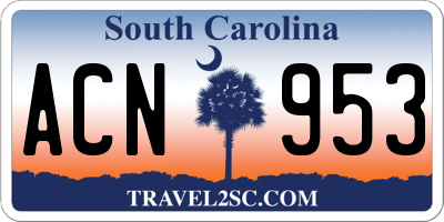SC license plate ACN953