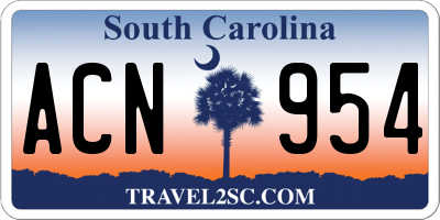 SC license plate ACN954