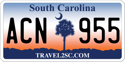SC license plate ACN955