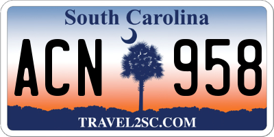SC license plate ACN958