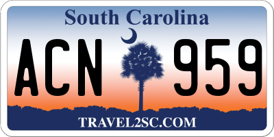 SC license plate ACN959