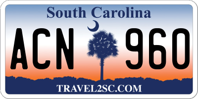SC license plate ACN960