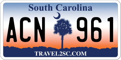 SC license plate ACN961