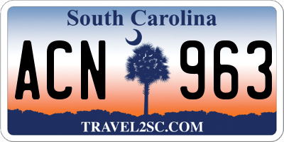 SC license plate ACN963