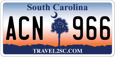 SC license plate ACN966