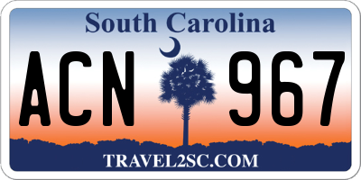 SC license plate ACN967