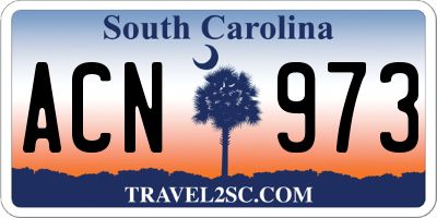 SC license plate ACN973