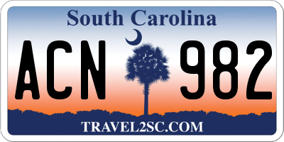 SC license plate ACN982