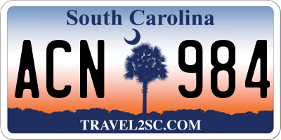 SC license plate ACN984
