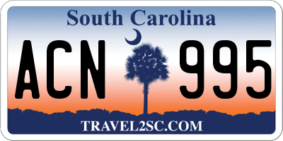 SC license plate ACN995