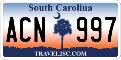 SC license plate ACN997