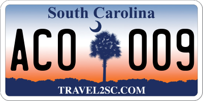 SC license plate ACO009