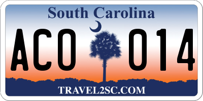 SC license plate ACO014