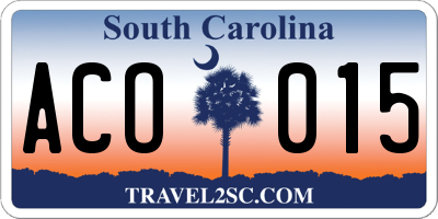 SC license plate ACO015