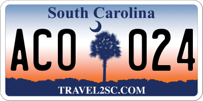 SC license plate ACO024