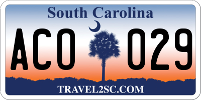 SC license plate ACO029