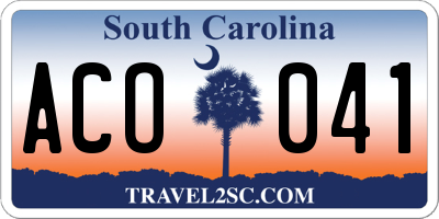 SC license plate ACO041