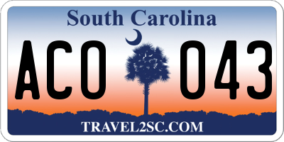 SC license plate ACO043