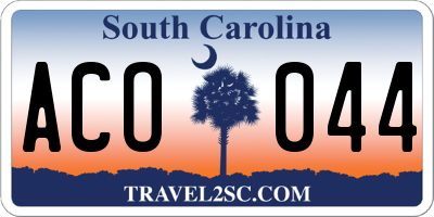 SC license plate ACO044