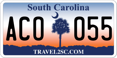 SC license plate ACO055
