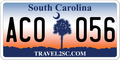 SC license plate ACO056