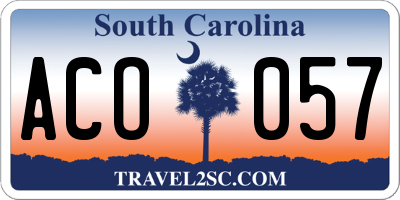 SC license plate ACO057