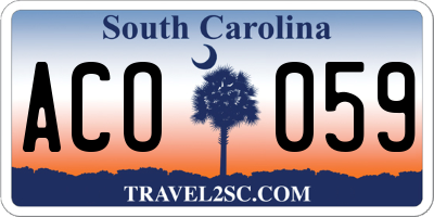 SC license plate ACO059