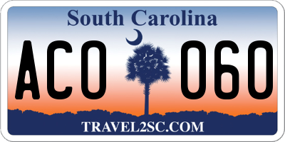 SC license plate ACO060