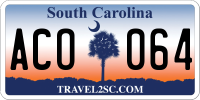 SC license plate ACO064