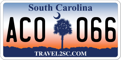 SC license plate ACO066