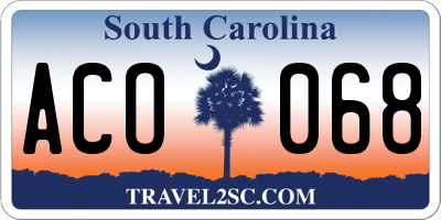 SC license plate ACO068