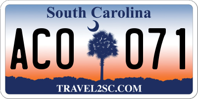 SC license plate ACO071
