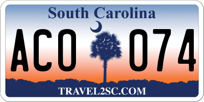 SC license plate ACO074