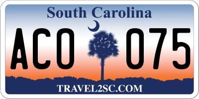 SC license plate ACO075