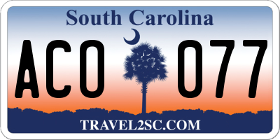 SC license plate ACO077