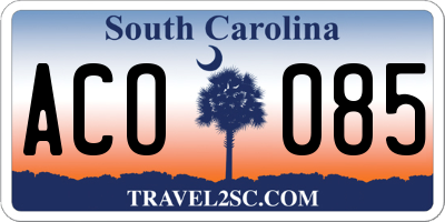 SC license plate ACO085