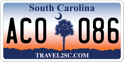SC license plate ACO086