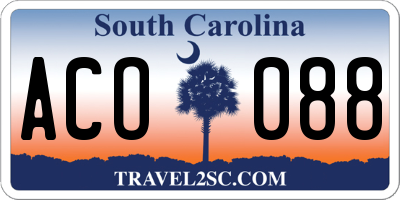 SC license plate ACO088
