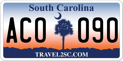 SC license plate ACO090