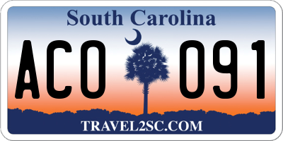 SC license plate ACO091