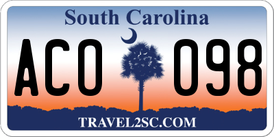 SC license plate ACO098