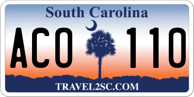 SC license plate ACO110