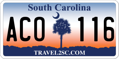 SC license plate ACO116