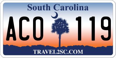 SC license plate ACO119