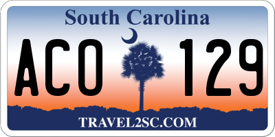 SC license plate ACO129