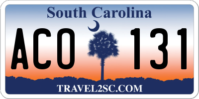 SC license plate ACO131